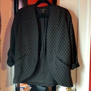 Women’s H&M Black and Grey Polka Dot Blazer